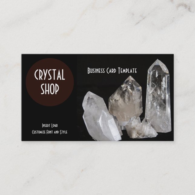 Healing Crystals Shop - Quartz Crystals Business Card (Front)