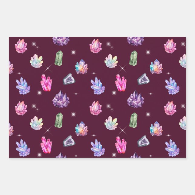 Healing Crystals Wrapping Paper Set (Front)