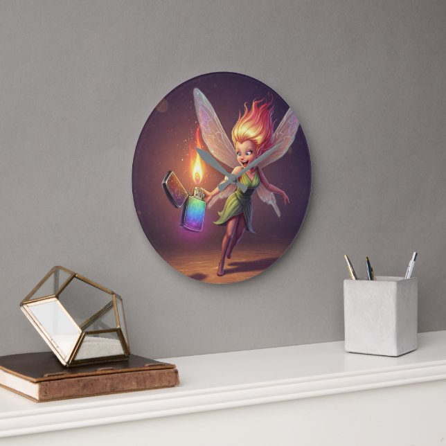 Healing Fairy Bridal Shower  Large Clock (Office)