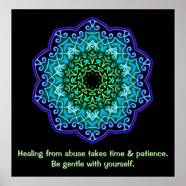 Healing from Abuse Mandala Inspirational Poster (Front)