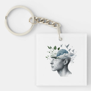 Healing From Within – Surreal Collage of Growth an Key Ring