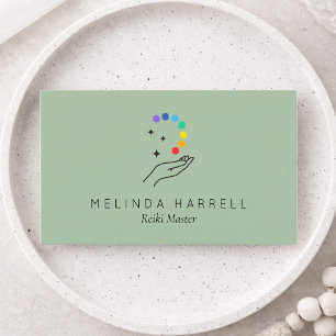 Healing Hand Logo Reiki, Healer, Wellness Sage Business Card