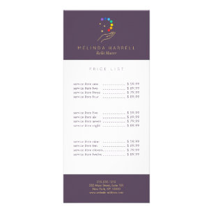 Healing Hand Logo Reiki, Massage, Wellness Purple Rack Card