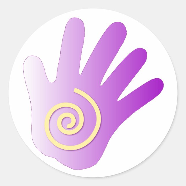 Healing Hand - Purple Classic Round Sticker (Front)