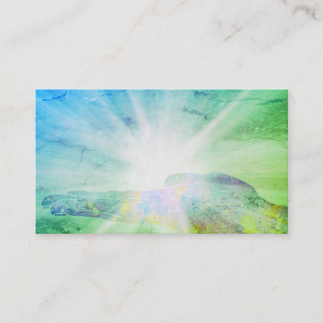 *~* Healing Hand Rays Of Light Energy Healer Business Card (Front)