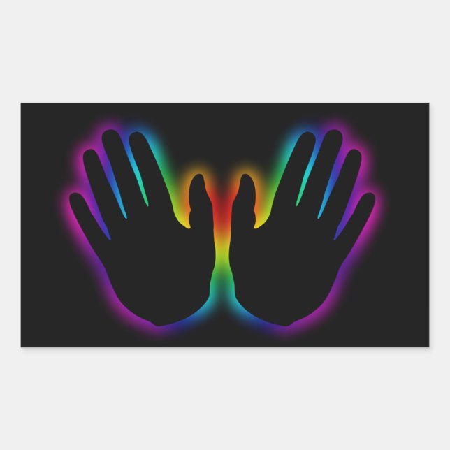 healing hands 5 rectangular sticker (Front)