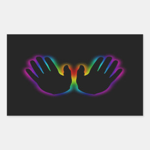 healing hands 5 rectangular sticker