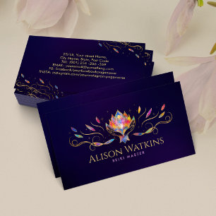 Healing Hands and Lotus Colourful Energy Flow Business Card