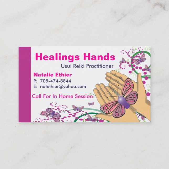 Healing Hands - Business Card2 Business Card (Front)