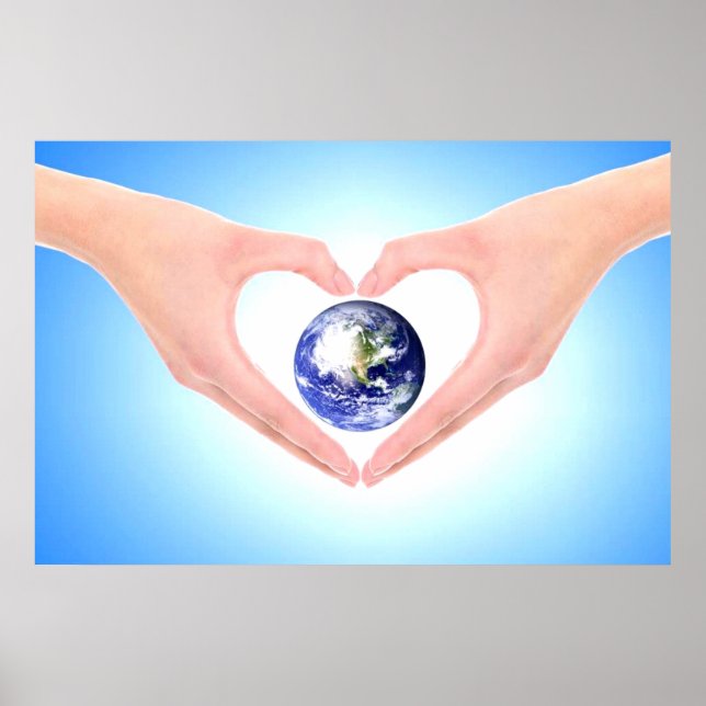 Healing hands embracing earth by healing love poster (Front)