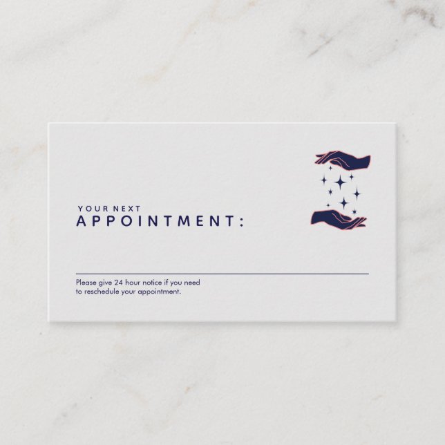 Healing Hands Energy Healer  Appointment Reminder Card (Front)