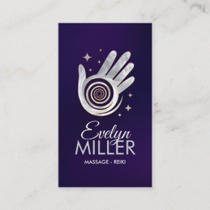 Healing Hands Energy Spiral - Pearl and gold Business Card