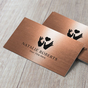 Healing Hands & Heart Massage Therapy Copper Business Card