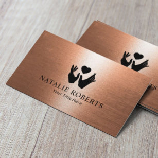 Healing Hands & Heart Massage Therapy Copper Business Card