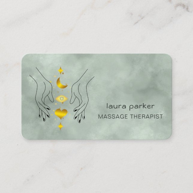 Healing Hands Massage Thearapist Holistic Fitness Business Card (Front)
