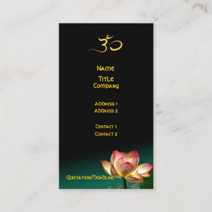 HEALING HANDS/PINK LOTUS IN BLOOM BUSINESS CARD