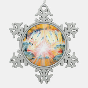 Healing Hands Snowflake Pewter Christmas Ornament