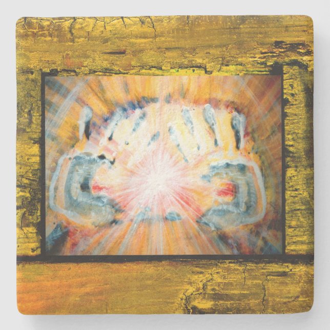 Healing Hands Stone Coaster (Front)