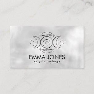 Healing Hands - Triple Moon - Black Business Card