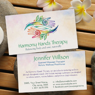 Healing Hands Watercolor Art Business Card