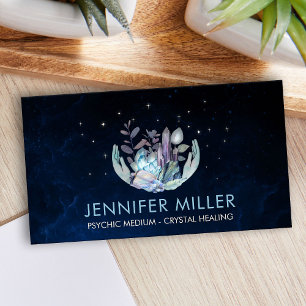  Healing hands Watercolor Crystals  Business Card