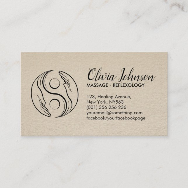 Healing Hands Yin Yang symbol Appointment Business Business Card (Front)