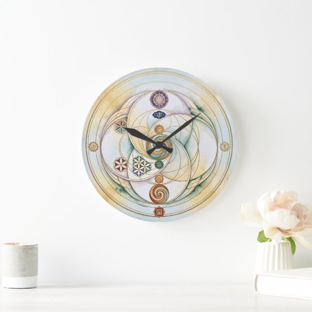 Healing Harmony Radionics Symbol  Large Clock (Home)