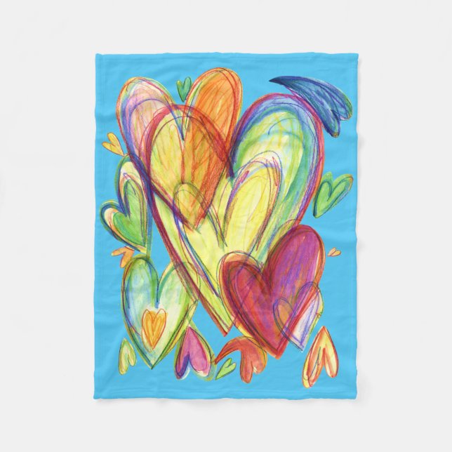Healing Hearts Art Soft Fleece Custom Blankets (Front)