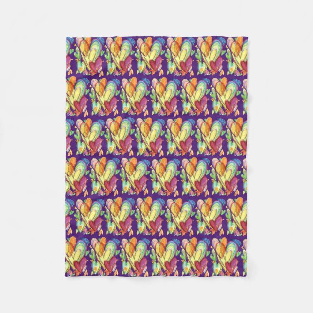 Healing Hearts Art Soft Fleece Custom Blankets (Front)