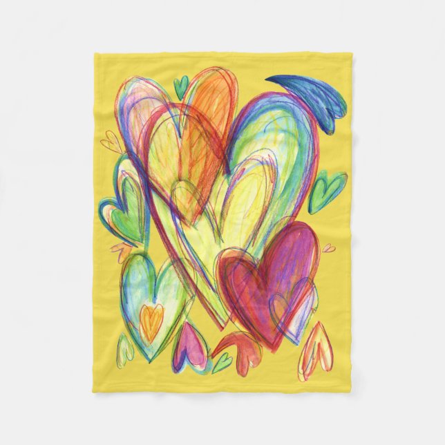 Healing Hearts Art Soft Fleece Custom Blankets (Front)