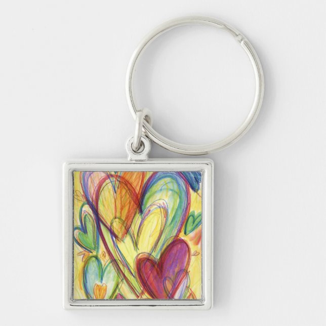Healing Hearts Square Keychain (Front)