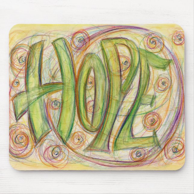 Healing Hope Word Art Custom Design Mousepad (Front)