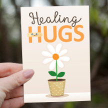 Healing Hugs Get Well with Bandage and Flower Card