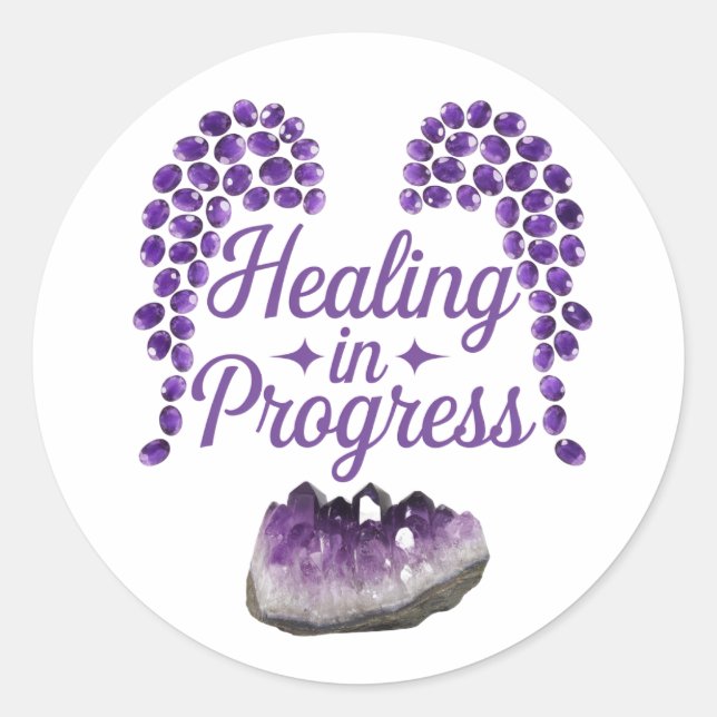 Healing in Progress  Inner Peace Loading  Classic Round Sticker (Front)
