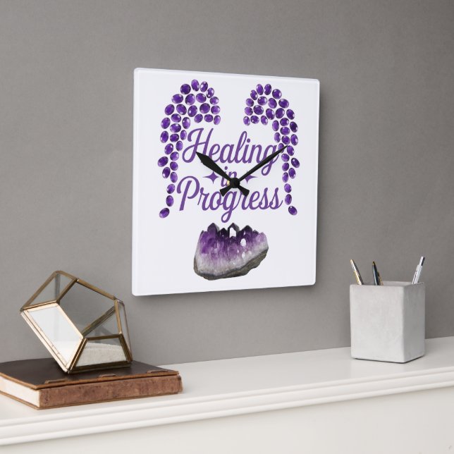Healing in Progress  Inner Peace Loading  Square Wall Clock (Office)