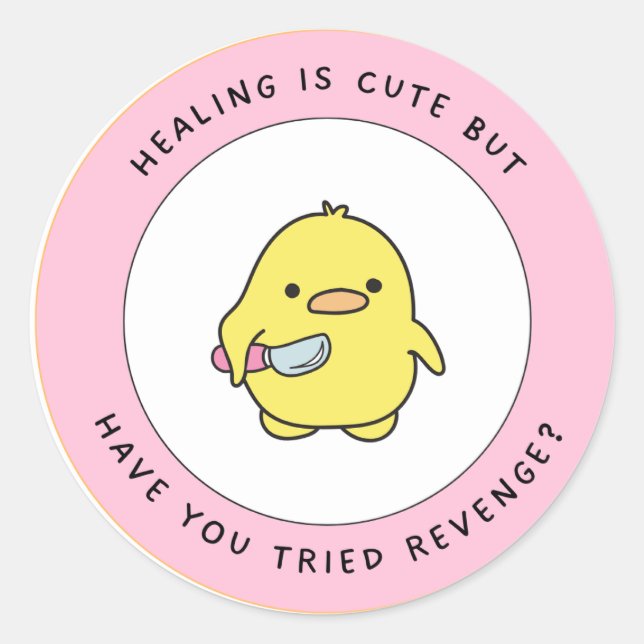 Healing Is Cute, Sassy Mental Health sticker (Front)