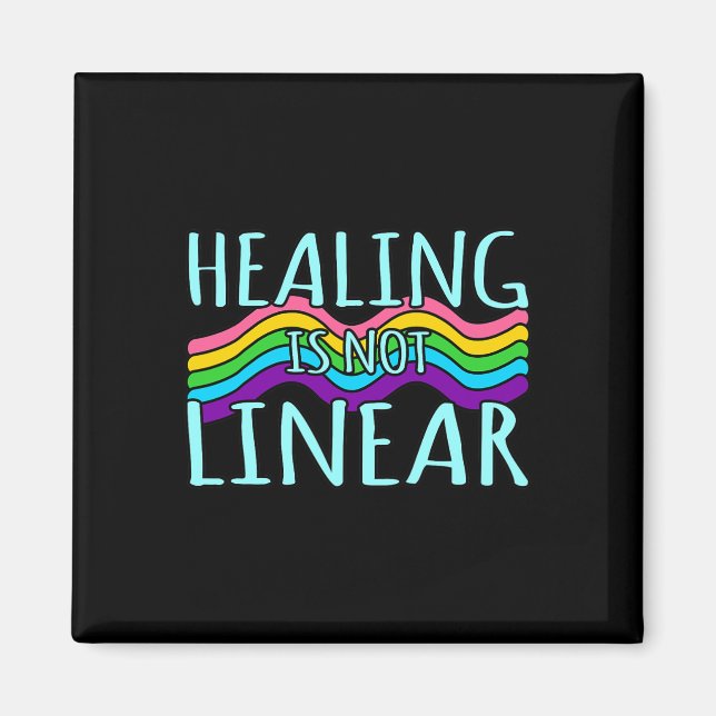 Healing Is Not Linear Mental Health Awareness Grap Magnet (Front)