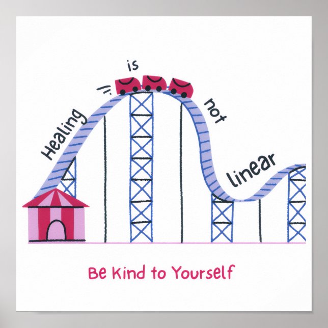 'Healing Isn't Linear' Health Awareness Poster  (Front)