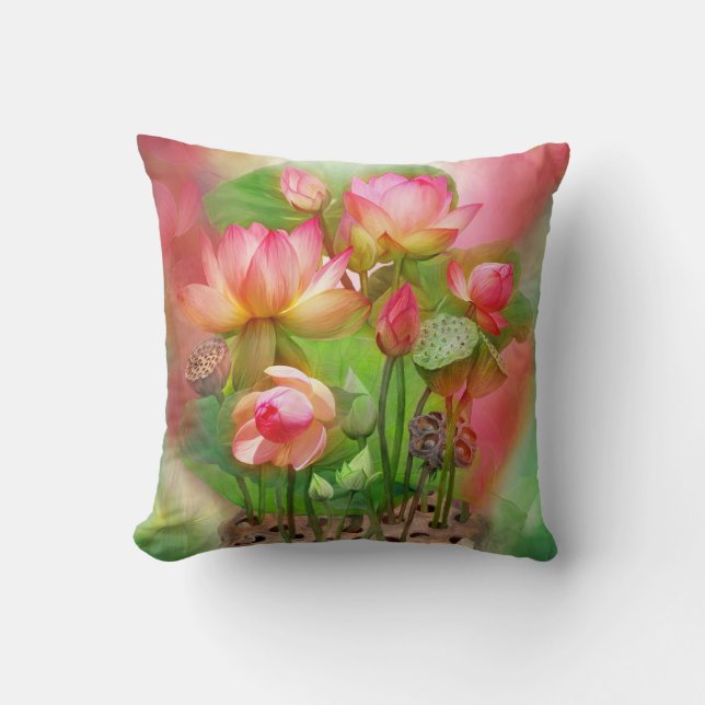 Healing Lotus Root Chakra Art Decorator Pillow (Front)