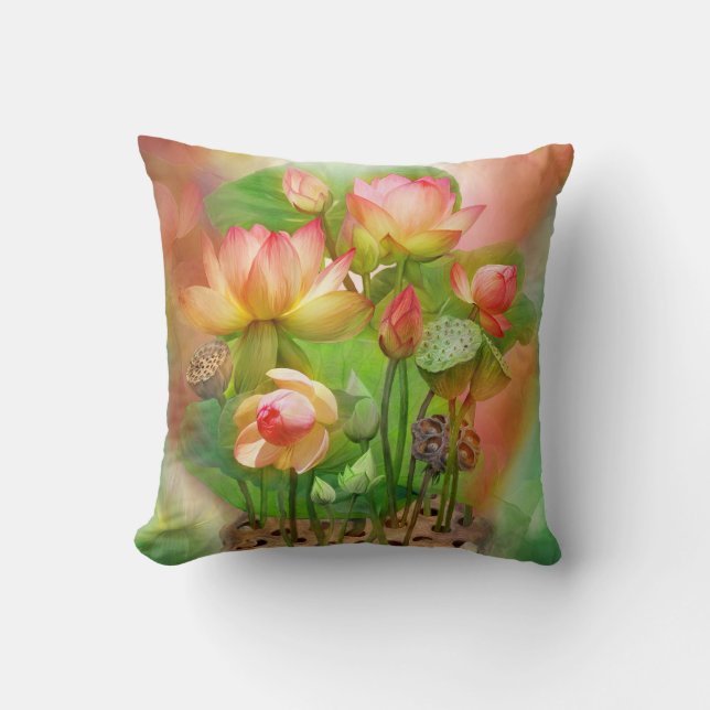 Healing Lotus Sacral Chakra Art Decorator Pillow (Front)