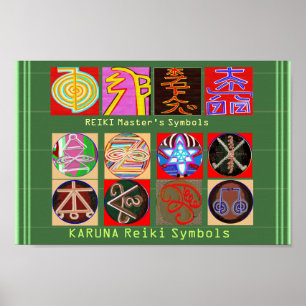Healing Master's Symbols - Premium Paper Poster