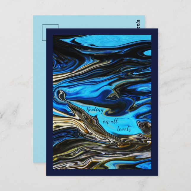 Healing on all levels marbled Postcard (Front/Back)