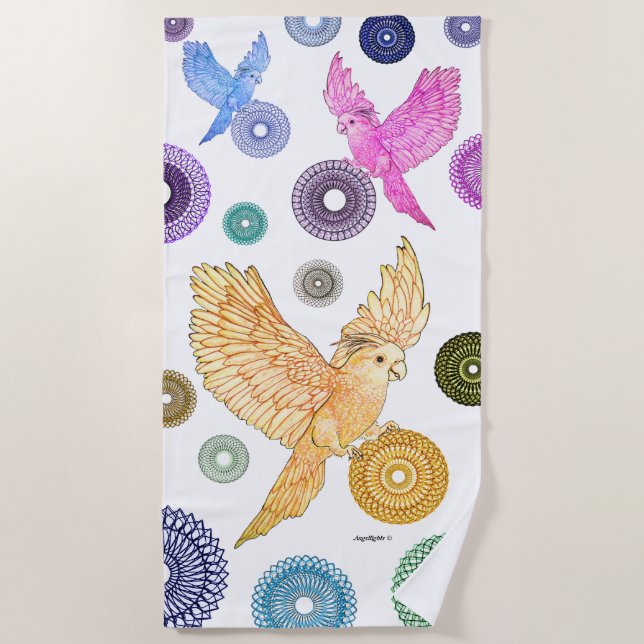Healing Parakeet Beach Towel (Front)