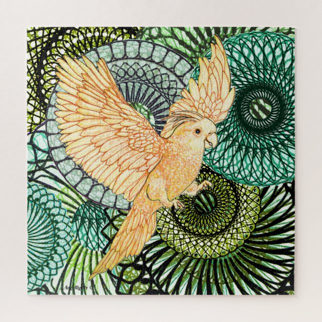 Healing Parakeet Jigsaw Puzzle (Vertical)