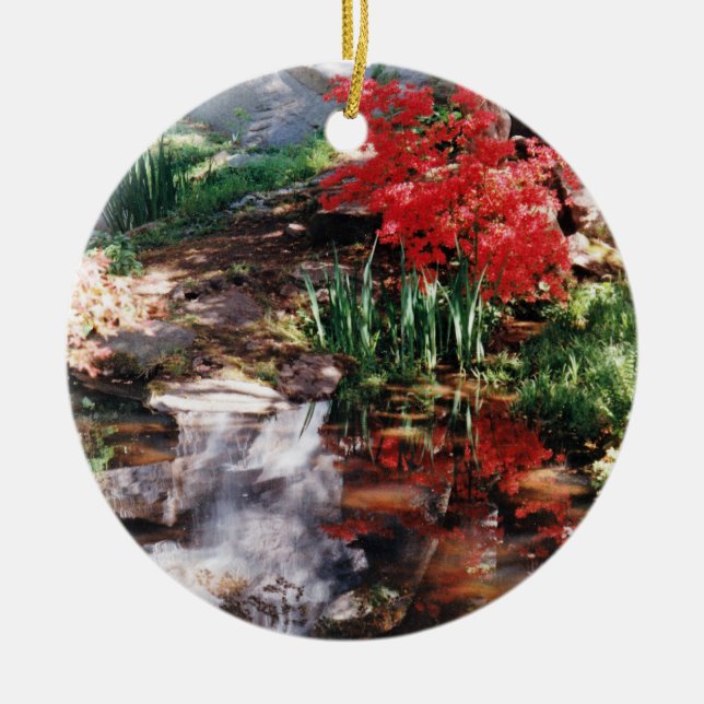 Healing Place & Healing Waterfall Ceramic Ornament (Front)