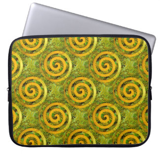 Healing Power Spirals gold green + your ideas Laptop Sleeve