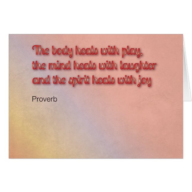 Healing Proverb Greeting Card (Front Horizontal)