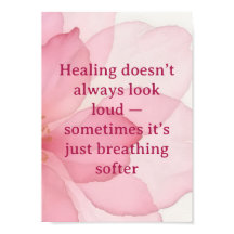 Healing Quote Wall Art | Soft Pink Floral Poster