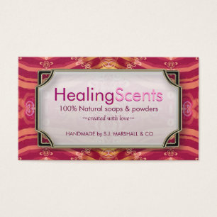 Healing Scents Tropical Pink Batik Business Cards