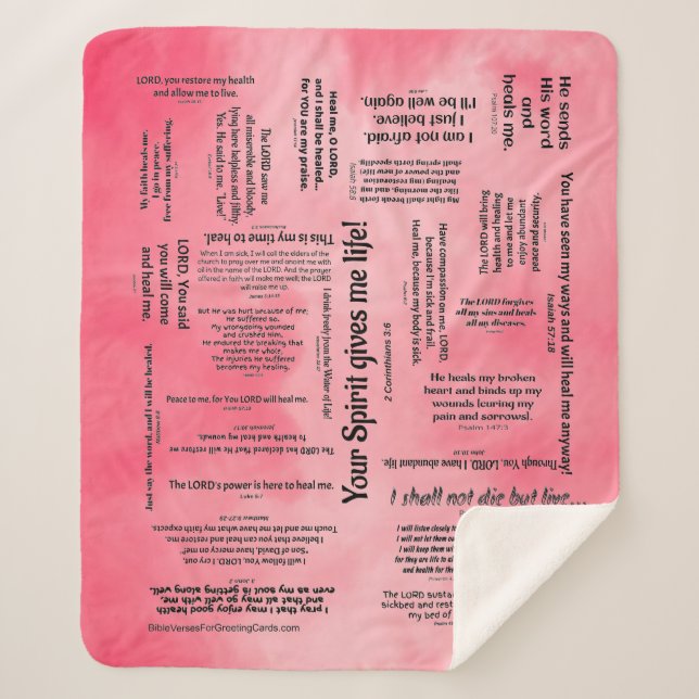 Healing Scriptures Blanket - Pink Clouds (Front)
